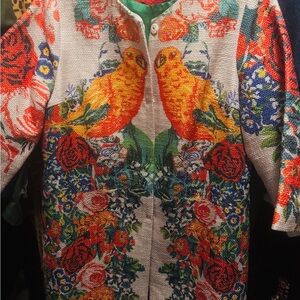 Handmade Floral & Bird Tapestry Jacket (M–L)